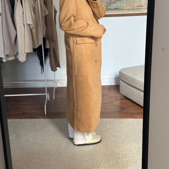 Faux Suede Trench Coat - Picture 3 of 5